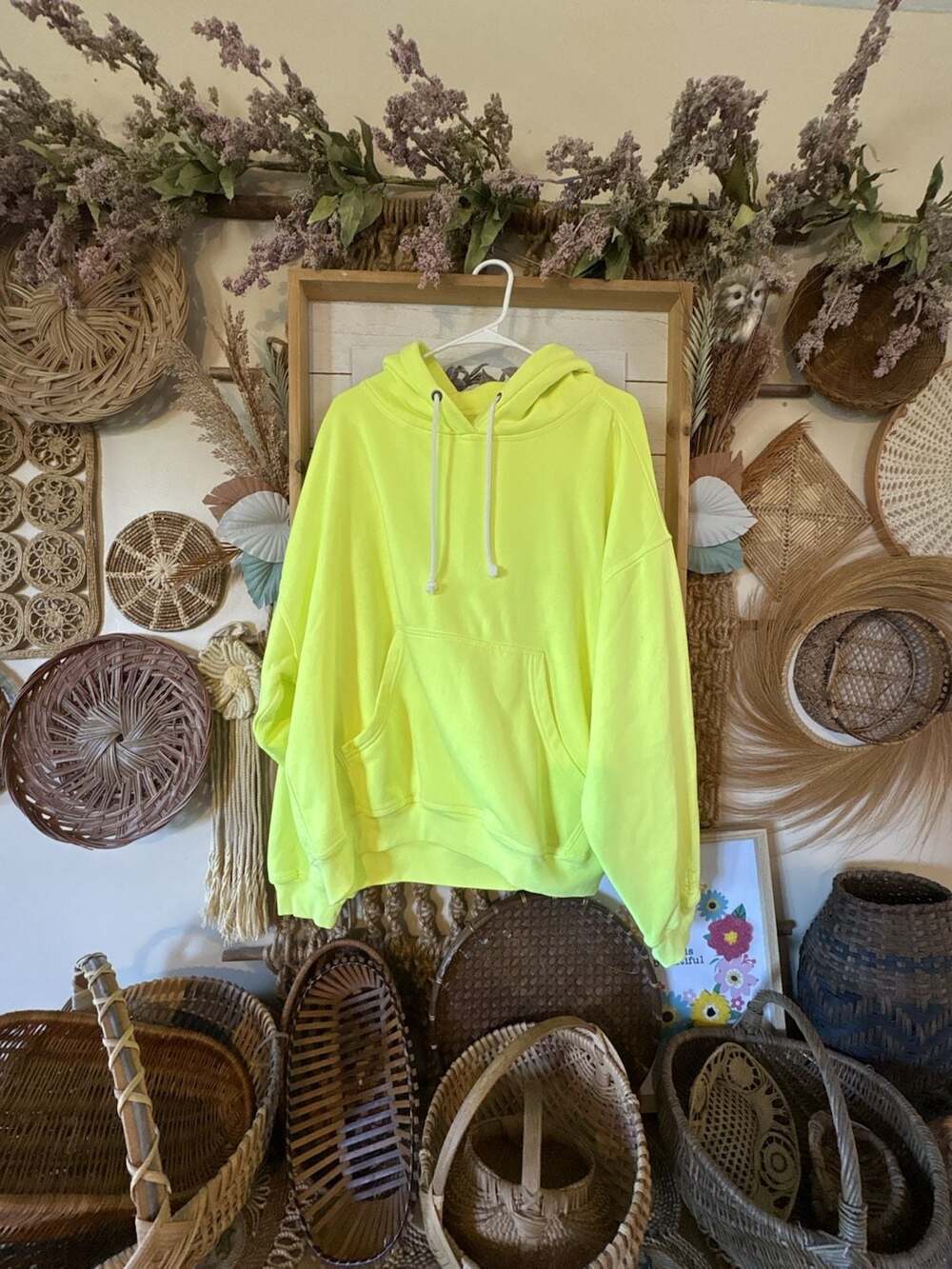 Free people movement NWOT Neon Yellow Hoodie large best